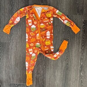 Little Sleepies Orange Kids One Piece with Food Print